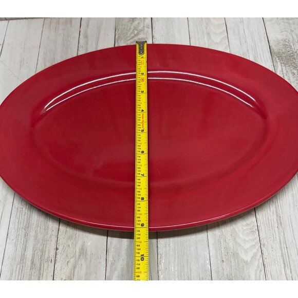 Vtg Tracy Porter “Jolly Ol Snowy” Red Serving Plater 13x 9”  Holiday Decor - Picture 3 of 5